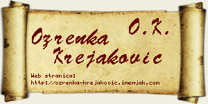 Ozrenka Krejaković vizit kartica